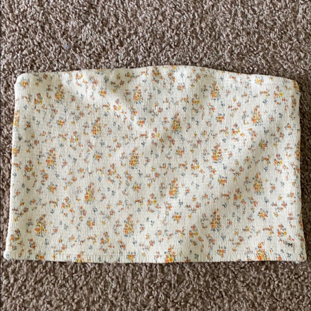 Strapless floral top